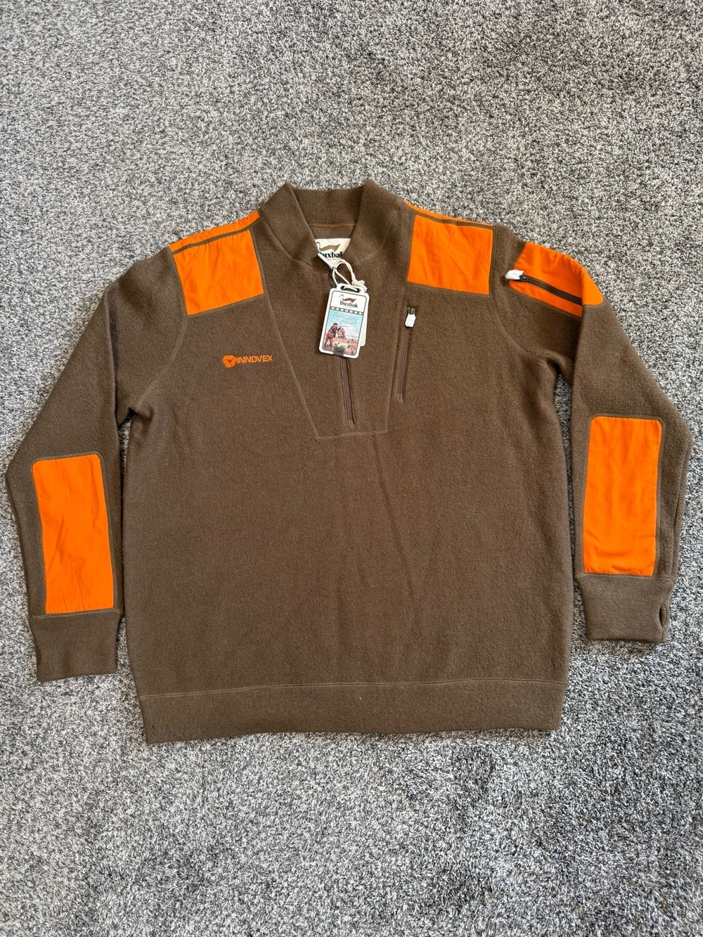 Duxbak North Wind Field Sweater Mens XXL 100% Wool Blaze Orange Hunting NWT